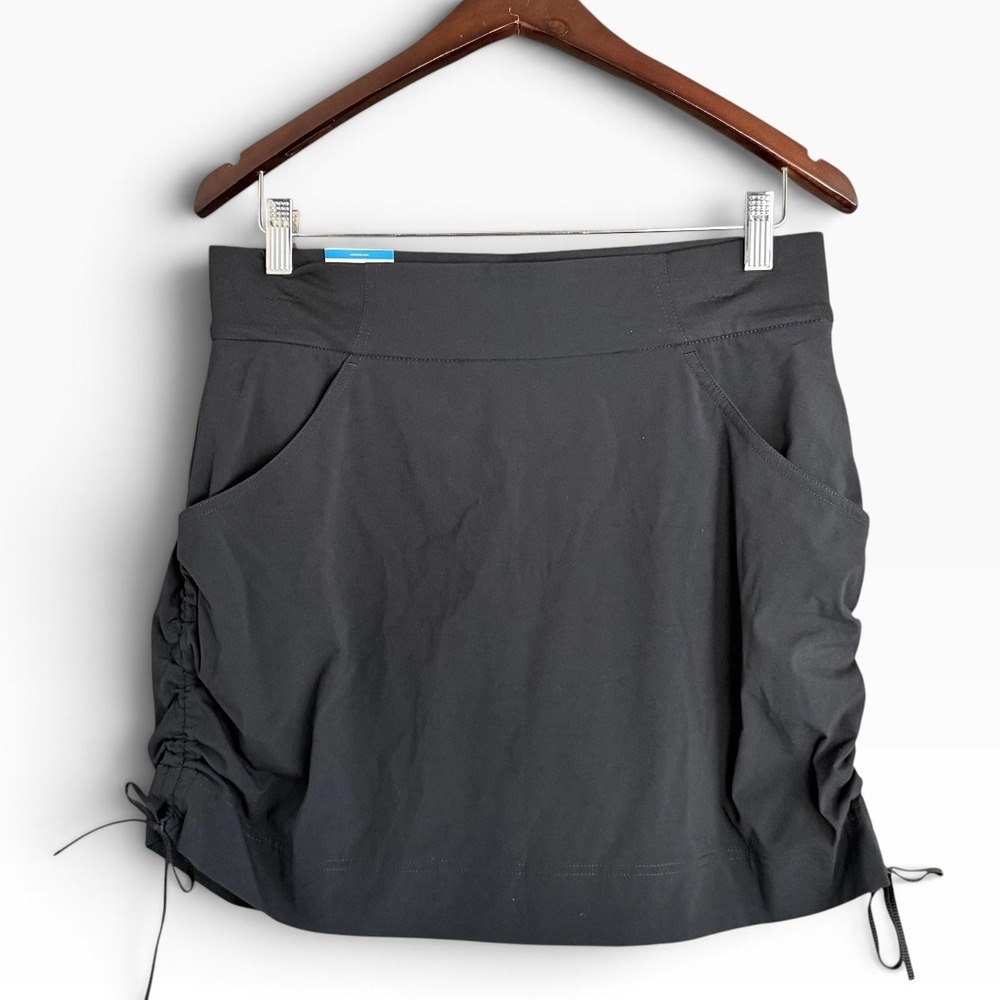 Columbia M Anytime Casual Skort Black Ruched Hiking Athletic Active Wear NWT